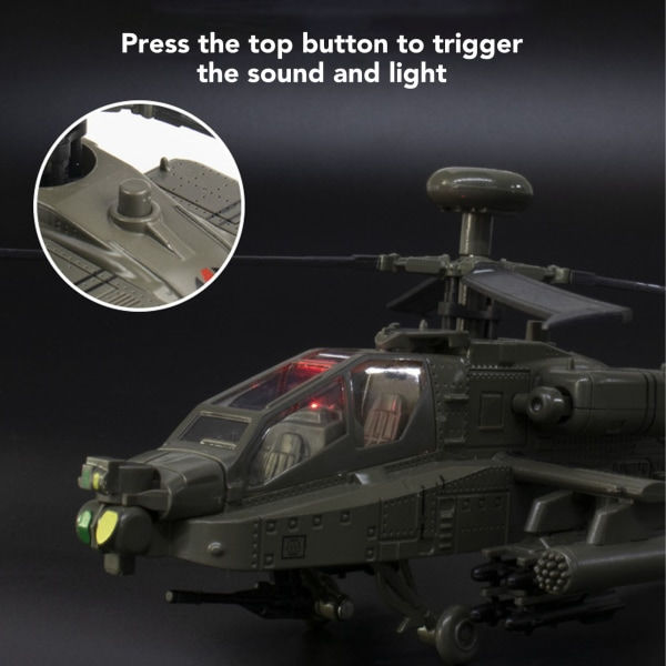 Legering Diecast Ljud Ljus Beväpnad Helikopter Modell Leksak Barn Attack Helikopter Leksak Heminredning Typ 1