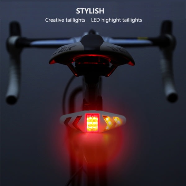 Vattentät cykel blinkers lampa trådlös fjärrkontroll cykel LED bakljus Silver