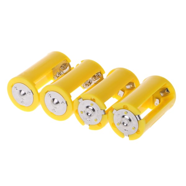 Batteriadapterkonverter Størrelse for 3 AA-batterier til en D-batteriadapter for etui-konvertering Bytter End Caps Tilbehør Gul