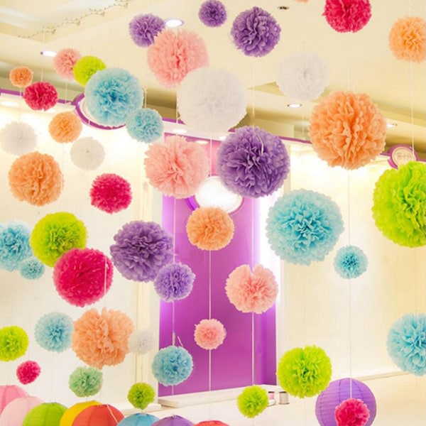 20pcs Decoration Wedding Pom Pom Flower Tissue Paper Decorations Birthday Party null - 10