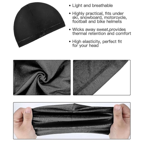 6 stk. kølehjelm liner skull caps svedtransporterende cap