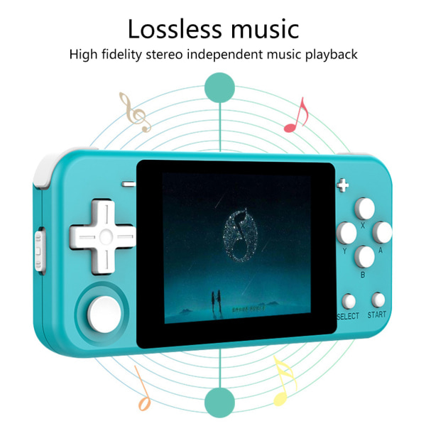 Retro Handheld Spelkonsol 3.0 Tum IPS-Skärm 16GB Dubbelt Öppen Källkodssystem Bärbar Fickminikonsol Vit