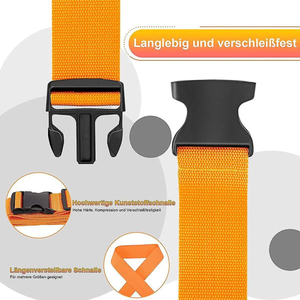4-pack Bagageband Premium Bagageband Set Justerbart Bagageband Halkskyddande Bagageband 5x200 Cm 4 Ljusa Färger