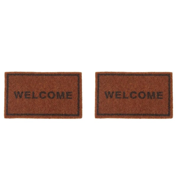 2 stk. Minimåtte Model Creative House Dekorativ Måtteduk Scenelayout Rekvisit Brun（6.2X3.9CM，Brun）