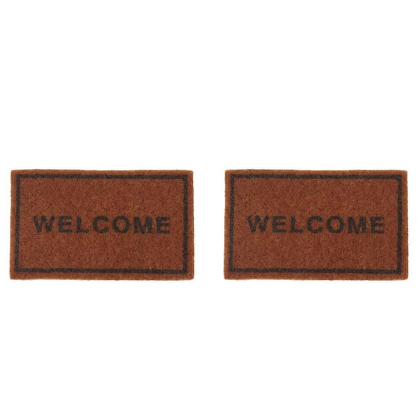 2 stk Minimatte Modell Kreativt Hus Dekorativ Matte Scenlayout Rekvisita Brun（6.2X3.9CM，Brun）