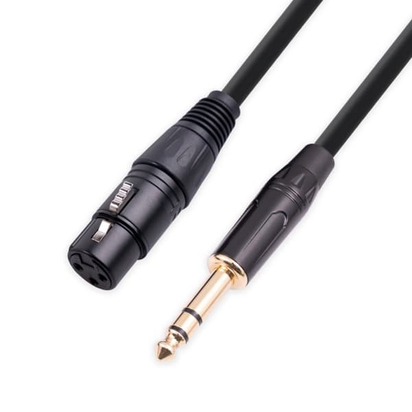 XLR til TRS kabel, XLR til 1/4 kabel, 1/4 til XLR han til hun lydforbindelse 1m