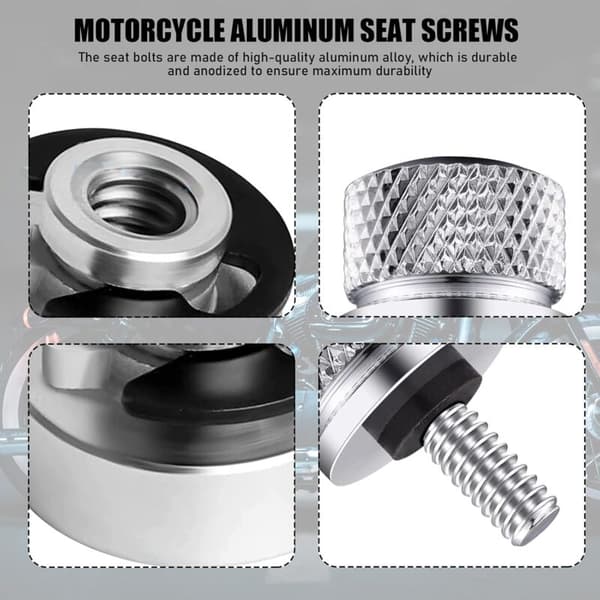 Harley Davidson sätesmonteringsbultar muttrar set aluminium silver 1 set