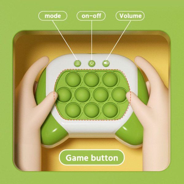 Quick Push Spillmaskin Avspennings Trykknapp Musikk Musdreper P Hvit Grønn Onesize