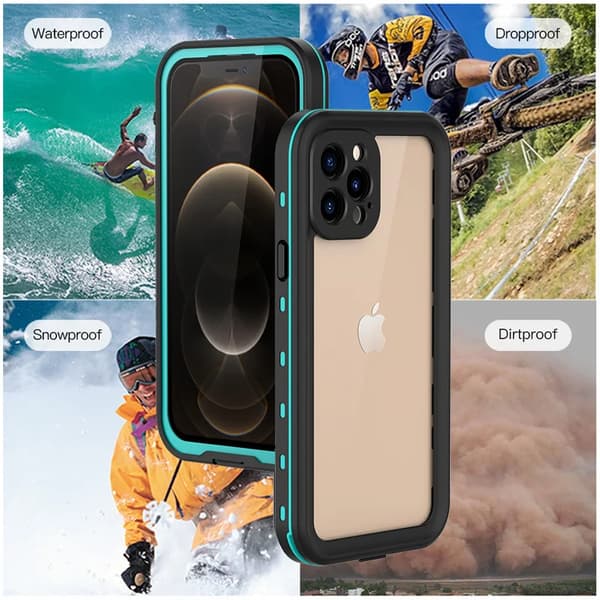 IP68 Vedenpitävä iPhone-kotelo (Musta) - Läpinäkyvä suojaus iPhone 15-7:lle Black iPhone 15 Pro Max