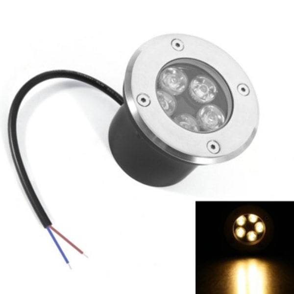 LED-maavalaisin Vedenpitävä lattiavalaisin Ulkona Puutarhapolku Lämmin valkoinen 3W Warm White 3W