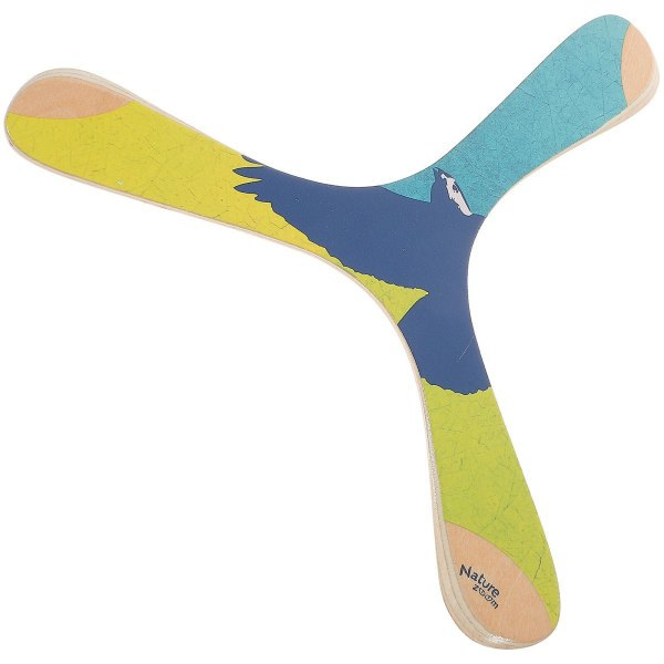 1 st Barnbumerang Leksak Trä Boomerang Rolig Utomhussporter Leksak Utomhusleksak Träfärg 29,6x26cm