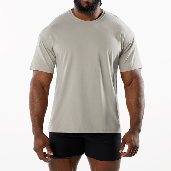 Hengittävä miesten urheilu-T-paita - Pohjoismainen minimalistinen - treenivaate Light gray M