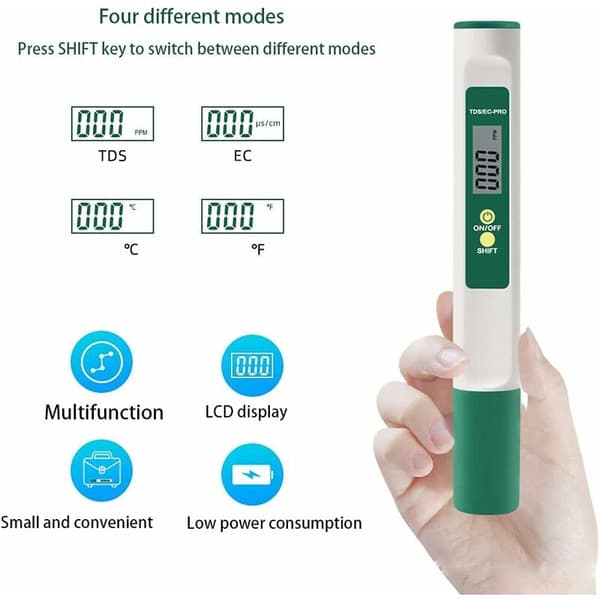 Digital vandtester TDS-måler - Ppm-måler og temperaturtestpen 3-i-1 vandkvalitetstester