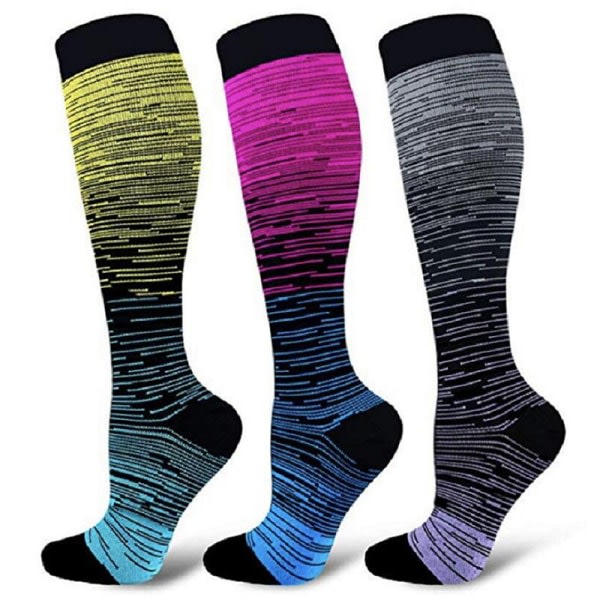 Strumpa Gradient Kompression Blandad Färg Tryck Mid-tubeSpor A10 ONESIZE A10 ONESIZE