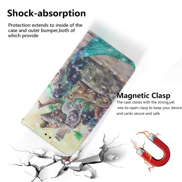 Case for Realme 9i Cover Magnetic 3d Pattern Wallet Flip Case med rem - Zoo