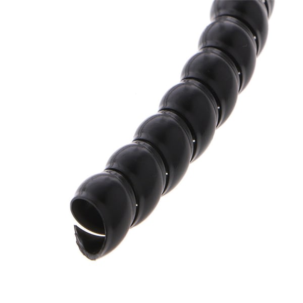 1m 10mm/14mm Färgglad Spiral Wire Organizer Wrap Tube Flame ret Sort 14mm Black 14mm
