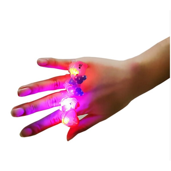10 stk/sett e Barn LED Lysende Blinkende Finger Ringer Lysende Multicolor 10Pcs Multicolor 10Pcs