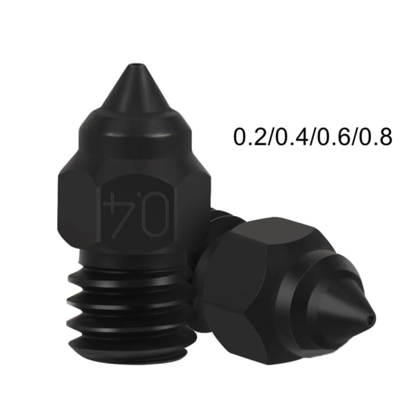 Härdat Stål 0.2 0.4 0.6 0.8 3D-skrivarmunstycke för Ender3 5Pro/ Ender3V2/CR6SE/CR10 Printmunstycken 2st 0.2mm