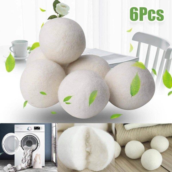 Gjenbrukbar ull tørketrommel ball hjem naturlig vask Pactical Clean 6 ST 7CM