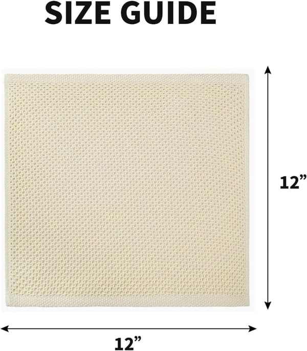 100% Cotton Waffle Kitchen Towel, Ultra Soft Absorbent Quick Dry Dish Towel, 30x30 cm, 6-Pack