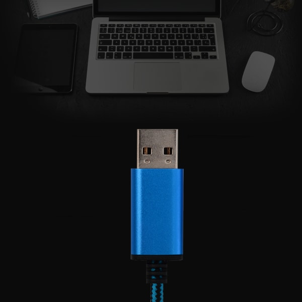 2 in 1 USB till 3,5 mm hörlurskabeladapter USB hane till 3,5 AUX ljud honkontakt för Apple for Beats hörlursadapter Blå 1m Blue 1m