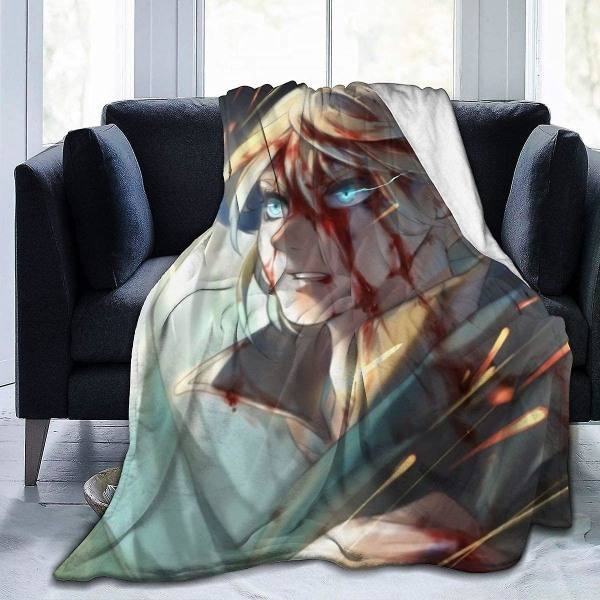 Varme vendbare fluffy tæpper, Shingeki No Kyojin Armin Arlert Flanneltæppe Strikket tæppe til biopicnic Strand-f92 50x40in 125x100cm