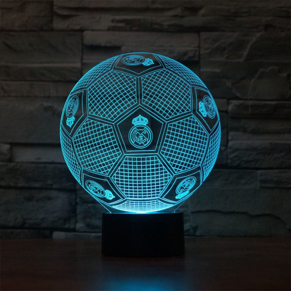 TD® Real Madrid Fotball Lampe 3D Fargerik Berøringsstyrt LED Visuell Lys Gave Bordlampe Nattelys Atmosfærisk Lys Nattelys