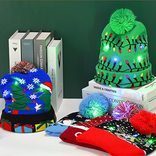 Creative Blinkande Led Light Christmas Hat Snowman Winter Warm C A2 one size A2 one size