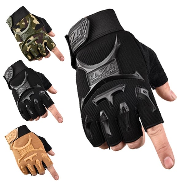 Taktiska utomhushandskar Airsoft Sporthandskar Half Finger Typ H A2