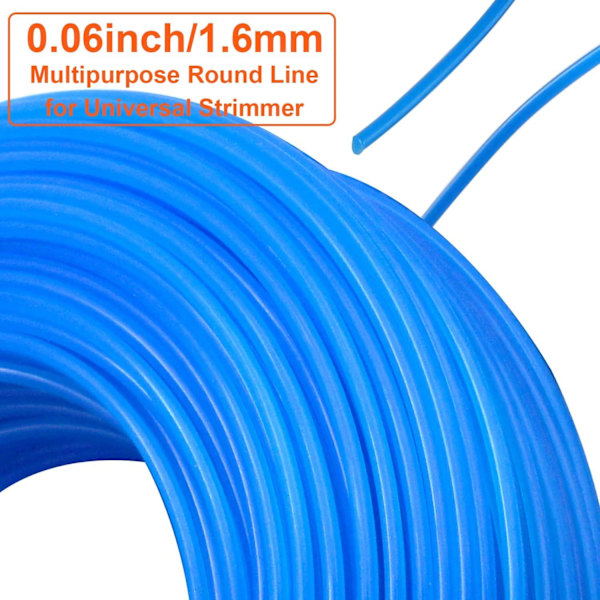 Rull med rund nylontråd for gresstrimmer Diameter 1,6 mm Lengde 100 m, Erstatningstråd for trimmer