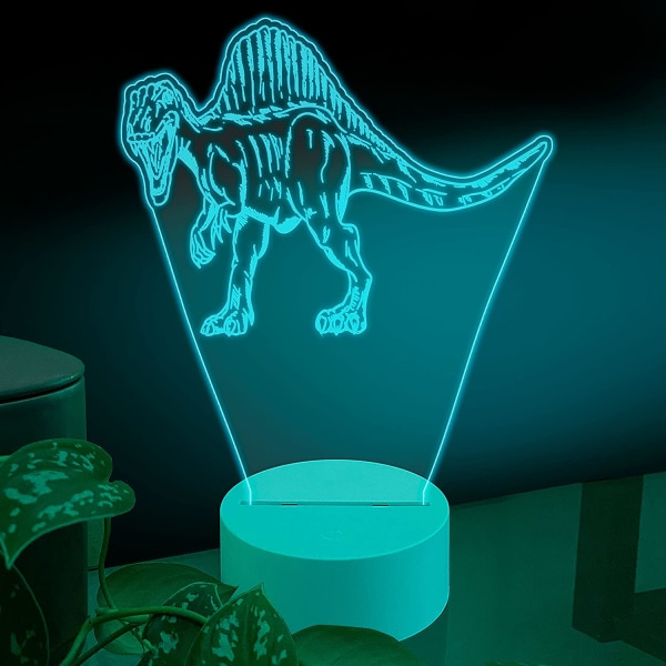 Dino 3D Led-pöytälamppu, arkaainen dinosaurus esihistoriallinen eläin