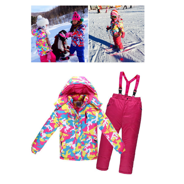 Barne skidress for gutter og jenter vindtett vanntett tykkelse blå 8A blue 8A
