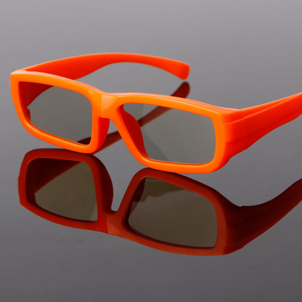 Polarisoidut passiiviset 3D-lasit lapsille, polarisoiduilla linsseillä, 3D-visuaalinen kokemus ilman 3D-salamaa TV:lle/elokuville/elokuvateattereille, oranssi