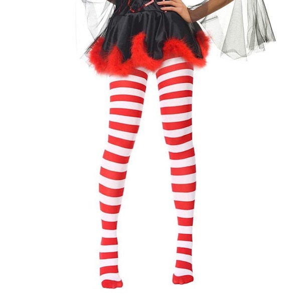 Kvinder Piger Over Knæstrømper Søde Elastiske Strømpebukser Halloween Jul red&white