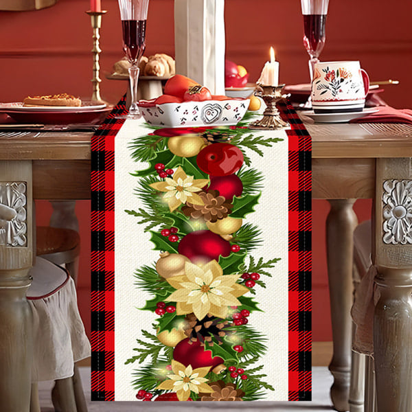 Joulu Lumikiteet Pellava Pöytäliina Lipasto Huivit Bord Stil 6 Yksi Koko style 6 One Size