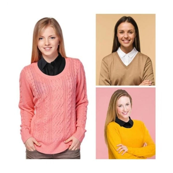 2-pack löstagbara damkragar med spets