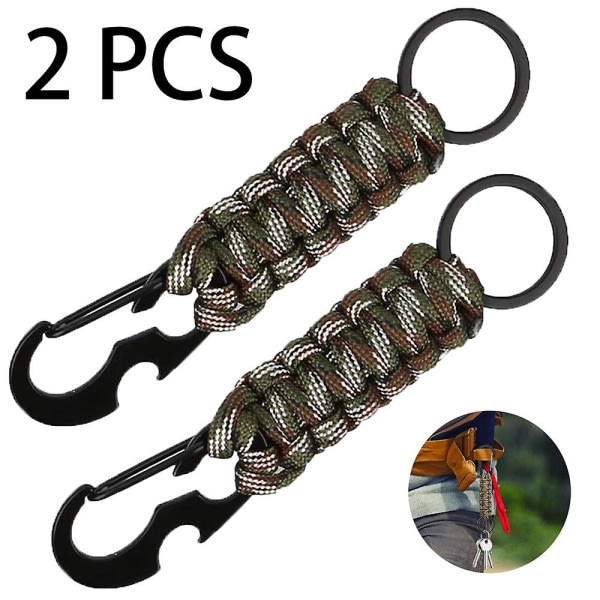 2-pack nyckelring Karbinhake Klämbandsbandshängare med kedjekrokar svart