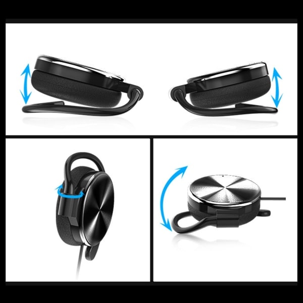 Over-the-ear-sportshøretelefoner med mikrofon, 3,5 mm-stik, perfekt til sport, løb, fitnesscenter, mobiltelefon, computer A A
