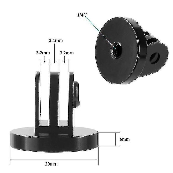 Aluminiumfäste Utomhussport Action Videokamera Basadapter Compatibel med Gopro 9 8 7 1/4" Skruv Monopod Gratis frakti