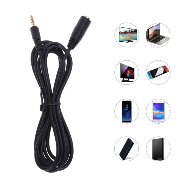 2,5 mm Audio-jatkokaapeli 3-napainen uros-naaraskaapeli Kuulokkeiden AUX-kaapeli Mikrofonit 2,5 mm portilla 1,5 m