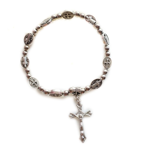 Katolskt rosenkransarmband korshängande bönarmband för män kvinnor smycken null - 8