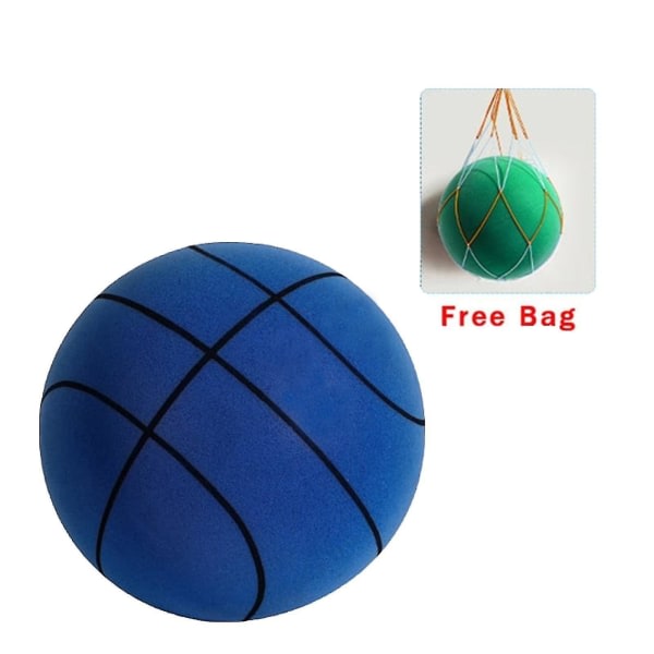 Handleshh Tyst Basketboll, tyst träningsboll inomhus obelagd hög elastisk - bule 18cm bule 18cm
