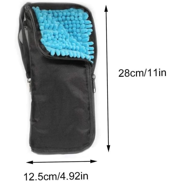 Hopfällbar paraplyväska, bärbar absorberande paraplypåse, vattentät väska, 28x12,5 cm, blå, svart, 1 st