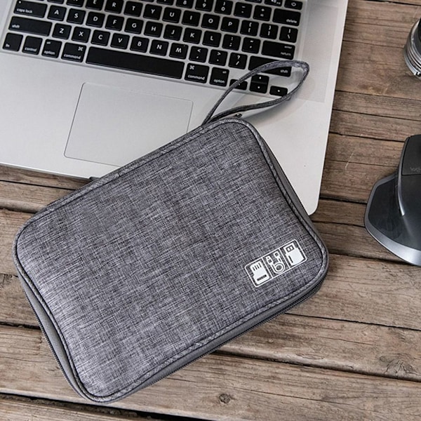 Reise Kabelveske Organizer Lader Oppbevaring Elektronikk USB-etui Grey