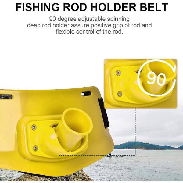 Fiskebælte, 90° Justerbar Stående Midje Spöholder Selebælte Fiskeri Midje