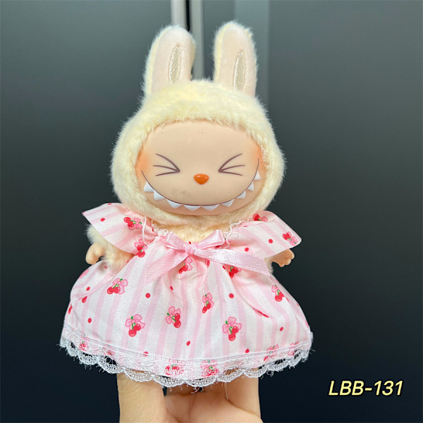labubu bärbara babykläder vinyl dragduk 17cm docka söt utklädnad vardaglig LBB-131
