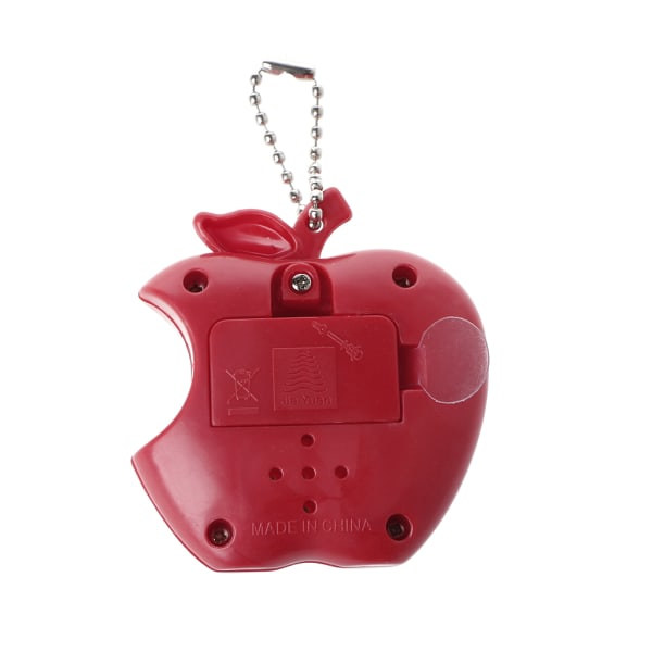 Elektronisk kjæledyrspillmaskin Transparent for Apple Shape Virtual Pet Puslespill for Tamagotchi Nøkkelring Bursdagsgave fo