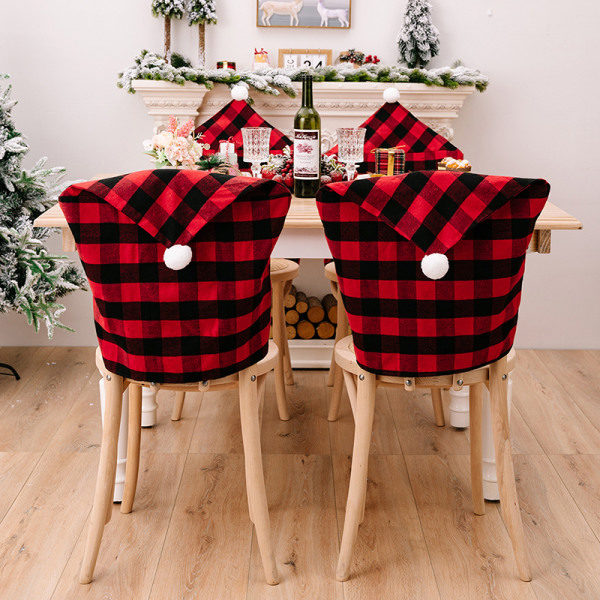 Jouluaiheinen tuolinpäällinen, selkänojan koriste, pölytiivis, punainen, ONESIZE Red ONESIZE
