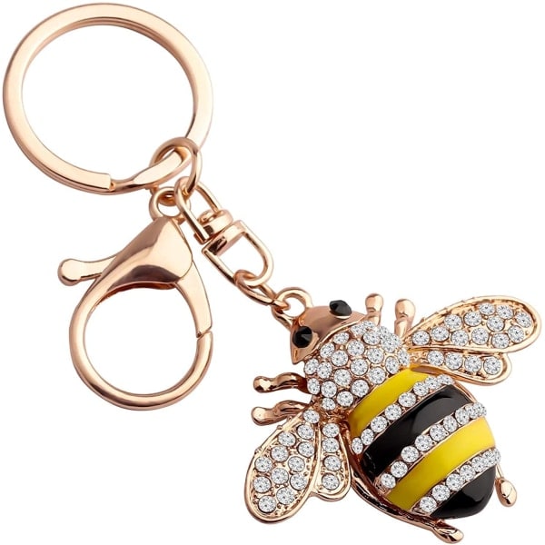 Sød Crystal Yellow Bee Charm nøglering, smykker håndtaske nøglering