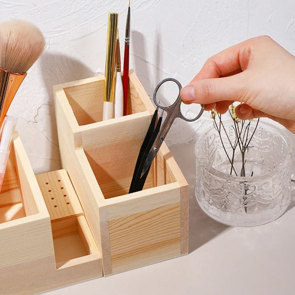 Spikborrbitar Träställ Organizer Manikyrverktygslåda för Nai Style D